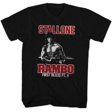 Rambo Mens S/S T-Shirt - Rambo - Solid Black