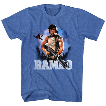 Rambo Mens S/S T-Shirt - Wild Blue Yonder - Heather Royal Heather
