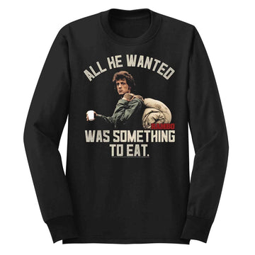 Rambo Mens L/S T-Shirt - Something To Eat - Solid Black