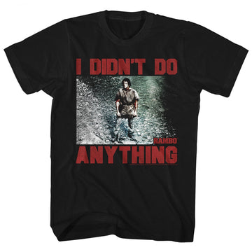 Rambo Mens S/S T-Shirt - Didn'T Do - Solid Black
