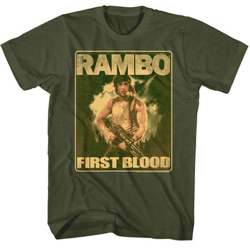 Rambo Mens S/S T-Shirt - Lil Ramblins - Solid Military Green