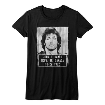 Rambo Girls Juniors S/S T-Shirt - Mugshot - Solid Black