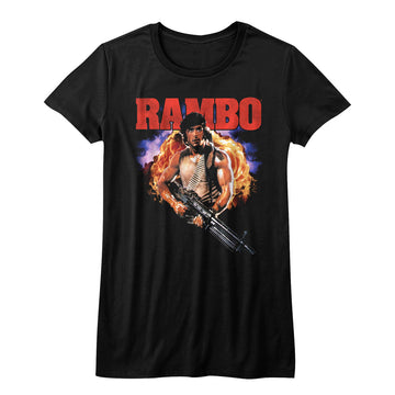Rambo Girls Juniors S/S T-Shirt - Exploooooode - Solid Black