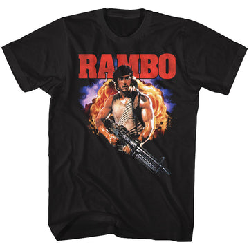 Rambo Mens S/S T-Shirt - Exploooooode - Solid Black
