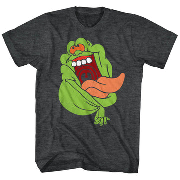 Real Ghostbusters Mens S/S T-Shirt - Slimer - Heather Black Heather