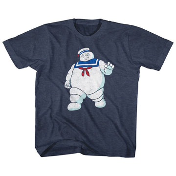 Real Ghostbusters Toddler S/S T-Shirt - Mr Stay Puft - Heather Vintage Navy