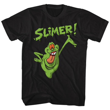 Real Ghostbusters Mens S/S T-Shirt - Slimer! - Solid Black