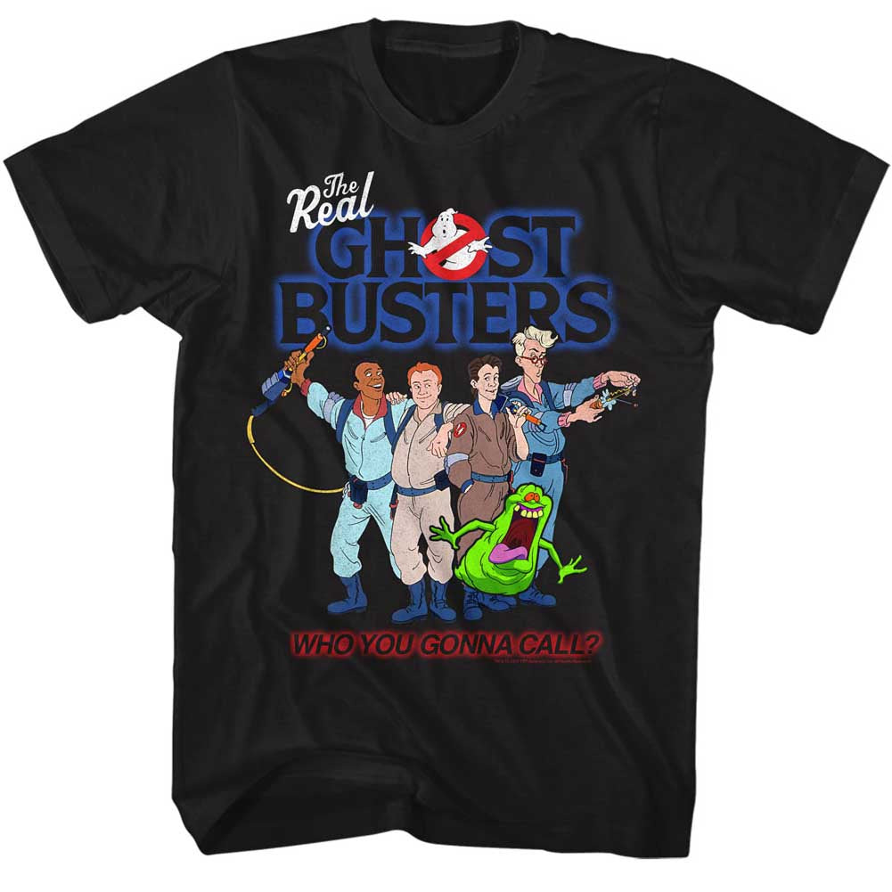 Real Ghostbusters Mens S/S T-Shirt - Group3 - Solid Black