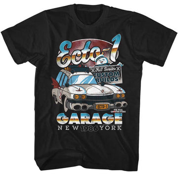 Real Ghostbusters Mens S/S T-Shirt - Ecto-1 - Solid Black