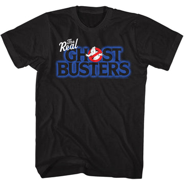 Real Ghostbusters Mens S/S T-Shirt - Real Logo - Solid Black