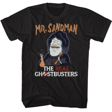 Real Ghostbusters Mens S/S T-Shirt - Mr. Sandman - Solid Black