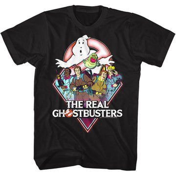 Real Ghostbusters Mens S/S T-Shirt - Realgb - Solid Black