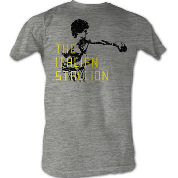 Rocky Mens S/S T-Shirt - The Staillion Block Text - Heather Gray Heather