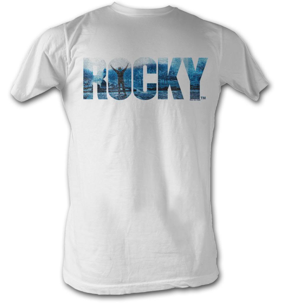 Rocky Mens S/S T-Shirt - Rocky Blue - Solid White