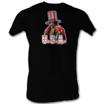 Rocky Mens S/S T-Shirt - Usa! - Solid Black