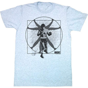 Rocky Mens S/S T-Shirt - Vitruvian Rocky - Heather Gray Heather