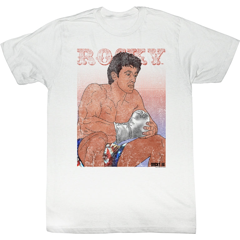 Rocky Mens S/S T-Shirt - Contemplation - Solid White