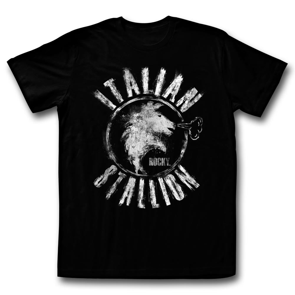 Rocky Mens S/S T-Shirt - Chalk Stallion - Solid Black