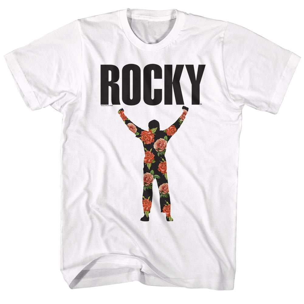 Rocky Mens S/S T-Shirt - Flower 1 - Solid White