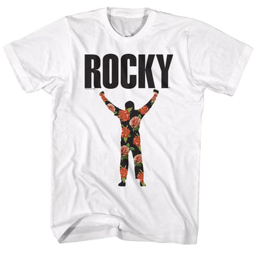 Rocky Mens S/S T-Shirt - Flower 1 - Solid White