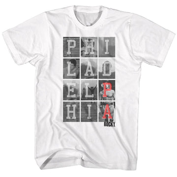 Rocky Mens S/S T-Shirt - Philly Cheese Steak - Solid White
