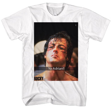 Rocky Mens S/S T-Shirt - Yo Adrian Snap - Solid White