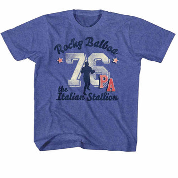 Rocky Toddler S/S T-Shirt - Ath 76 Take 2 - Heather Vintage Royal