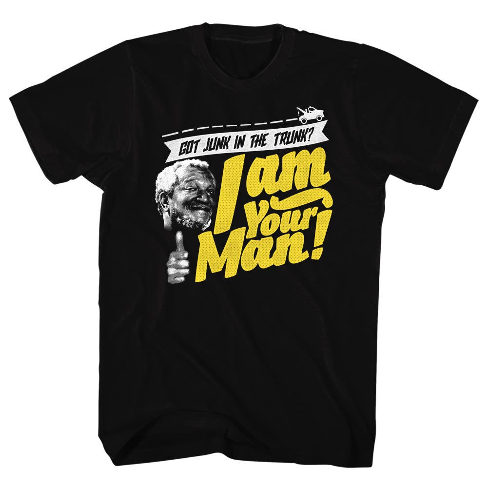 Redd Foxx Mens S/S T-Shirt - Junk In The Trunk - Solid Black
