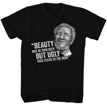 Redd Foxx Mens S/S T-Shirt - Beauty But Ugly - Solid Black