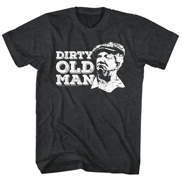 Redd Foxx Mens S/S T-Shirt - Dirty Old Man - Heather Black Heather