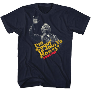 Redd Foxx Mens S/S T-Shirt - Comn To Ya Honey - Solid Navy