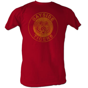Saved By The Bell Mens S/S T-Shirt - Bayside Logo - Heather Vintage Maroon Heather