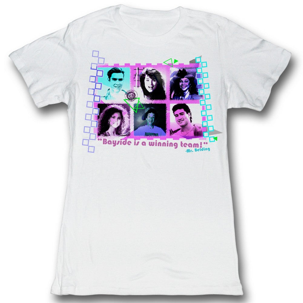 Saved By The Bell Girls Juniors S/S T-Shirt - Gang - Solid White