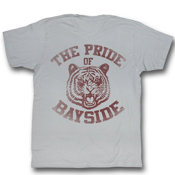 Saved By The Bell Mens S/S T-Shirt - Bayside Fade - Solid Silver