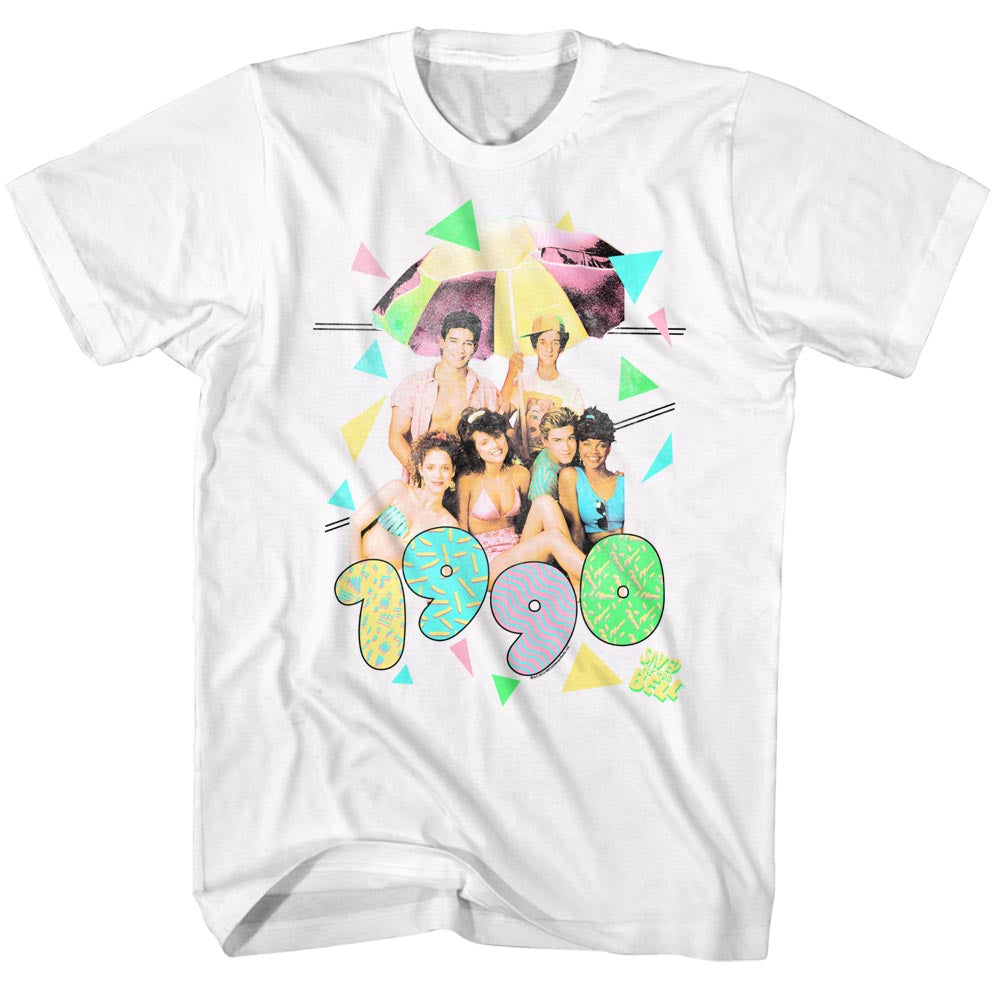 Saved By The Bell Mens S/S T-Shirt - Pastel - Solid White