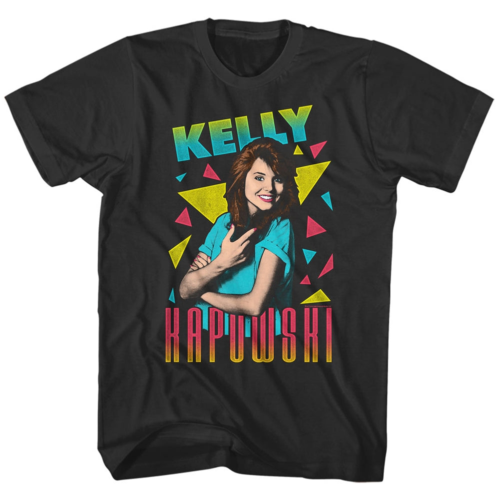 Saved By The Bell Mens S/S T-Shirt - Kelly Triangles - Solid Smoke