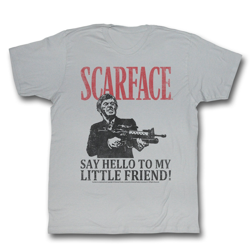 Scarface Mens S/S T-Shirt - Say Hello - Solid Silver