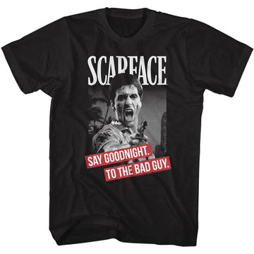 Scarface Mens S/S T-Shirt - Say Goodnight - Solid Black