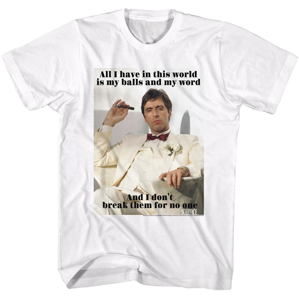 Scarface Mens S/S T-Shirt - Break - Solid White