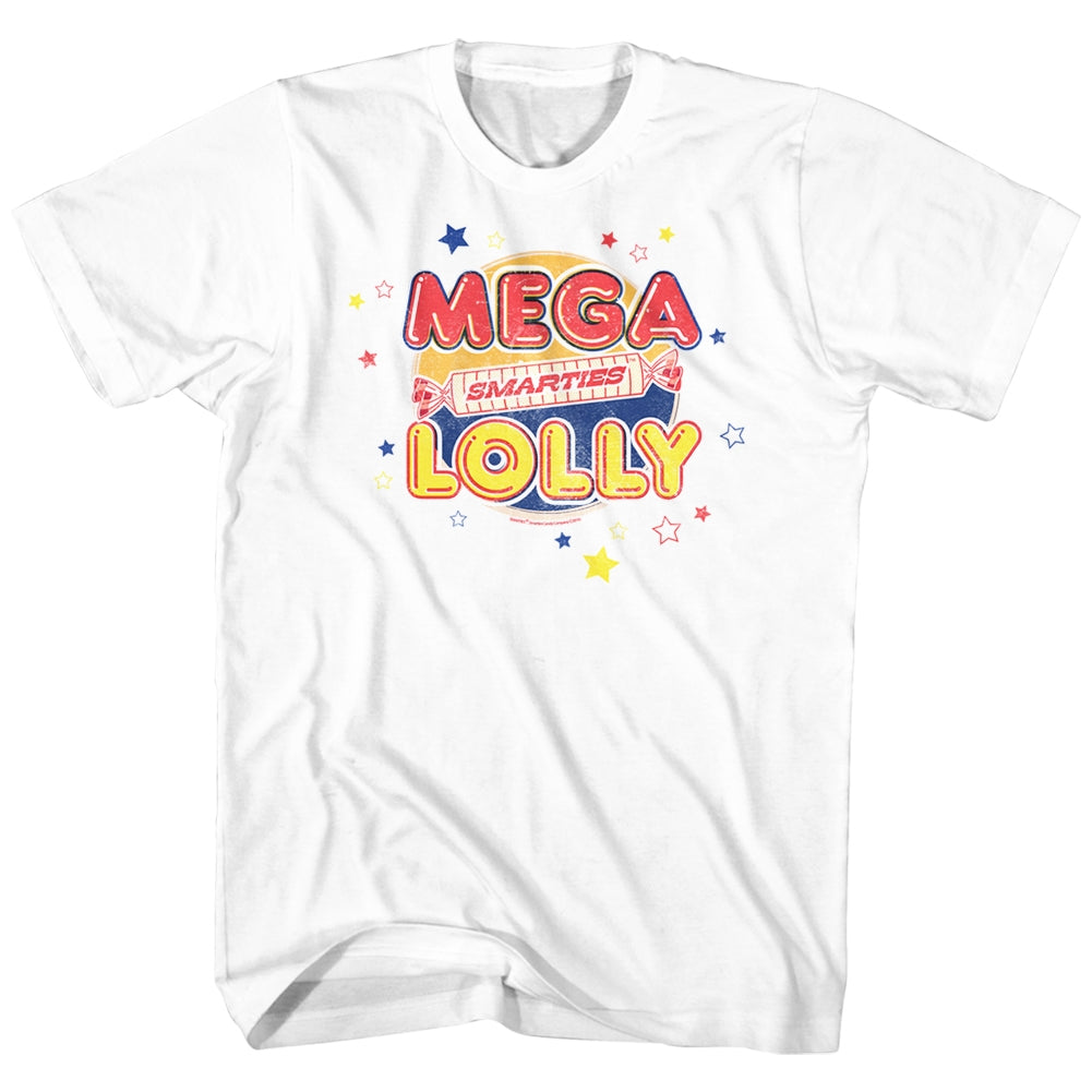Smarties Mens S/S T-Shirt - Mega Lolly - Solid White