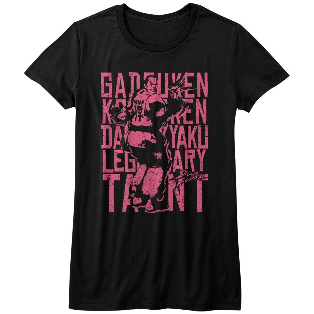 Street Fighter Girls Juniors S/S T-Shirt - Low Tier Bro Tier - Solid Black