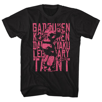 Street Fighter Mens S/S T-Shirt - Low Tier Bro Tier - Solid Black