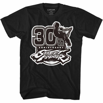 Street Fighter Mens S/S T-Shirt - Sf30Bw - Solid Black