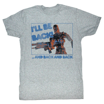 Terminator Mens S/S T-Shirt - Be Back - Heather Gray Heather