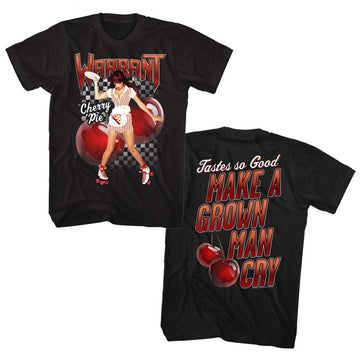 Warrant Mens S/S T-Shirt - Cherry Pie - Solid Black