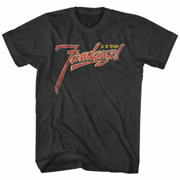 ZZ Top Mens S/S T-Shirt - Fandango Logo - Heather Black Heather
