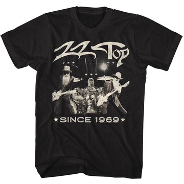 ZZ Top Mens S/S T-Shirt - Since 1969 - Solid Black
