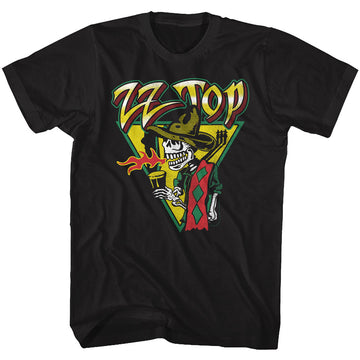 ZZ Top Mens S/S T-Shirt - Dia De Los Mescalera - Solid Black