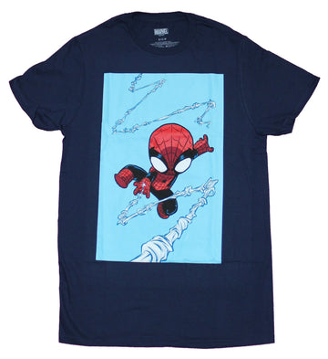 Peter Porker Spider-Ham Mens T-Shirt - Swinging Ham in Blue Box Image