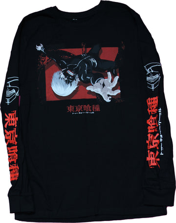 Tokyo Ghoul Mens Long Sleeve T-Shirt -  Laying Down One Eye Open